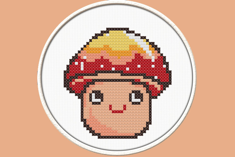 kawaii-mushroom-pdf-downloadable-printable-cross-stitch-pattern