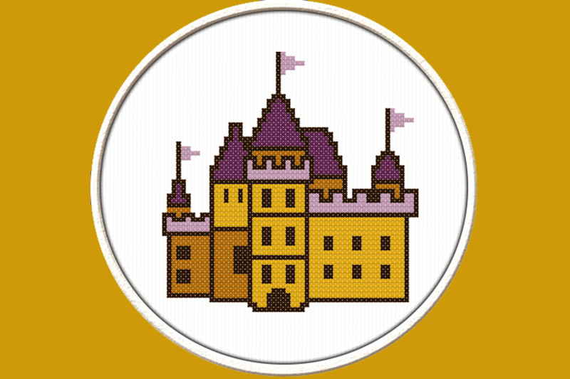 yellow-castle-pdf-downloadable-printable-cross-stitch-pattern