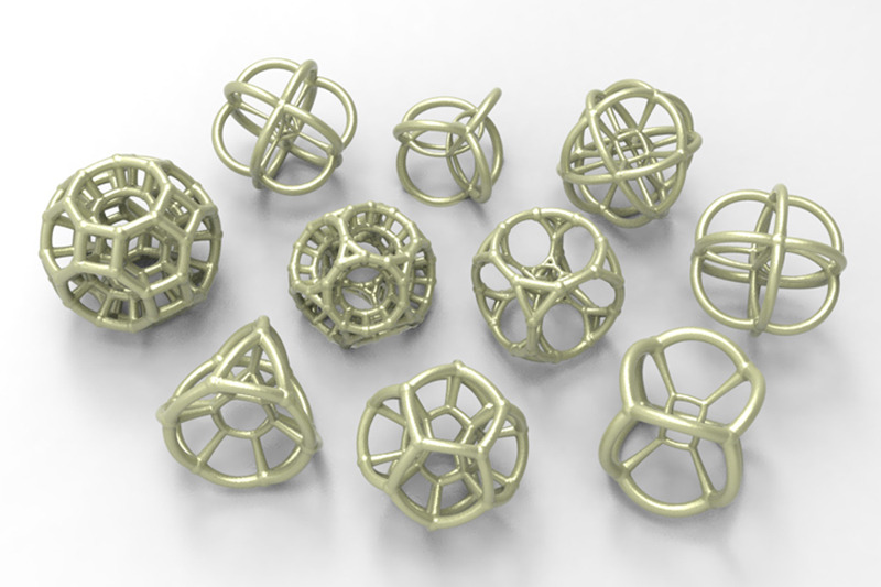 10-polytope-beads-set-scientific-jewellery-3d-print-pendants
