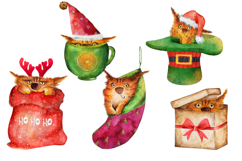 christmas-cats-watercolor-illustration-png