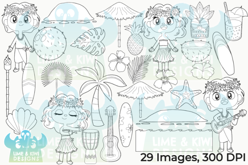 tropical-island-digital-stamps-lime-and-kiwi-designs