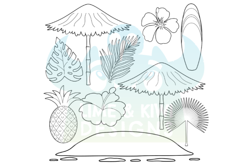 tropical-island-digital-stamps-lime-and-kiwi-designs