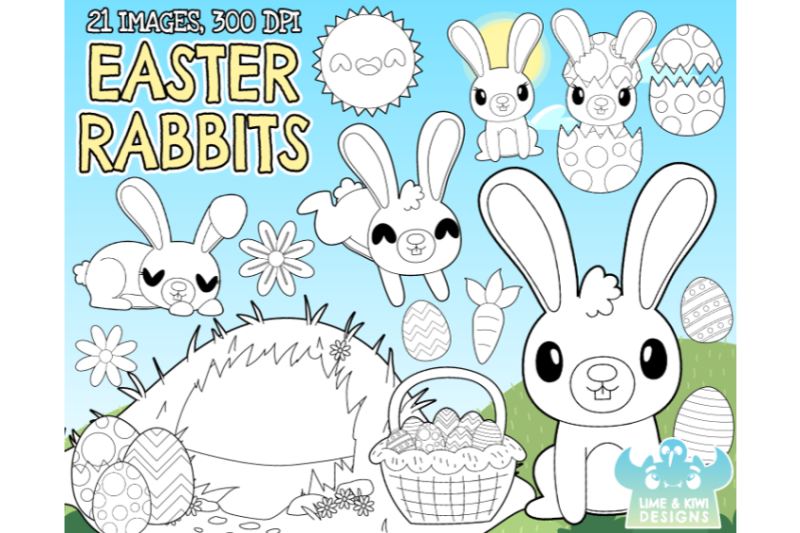 easter-rabbits-digital-stamps-lime-and-kiwi-designs