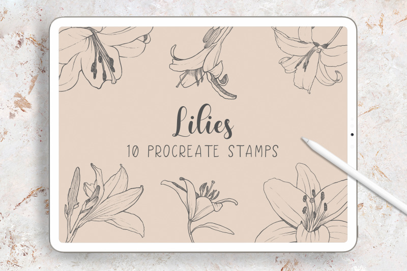 lilies-procreate-stamp-brushes