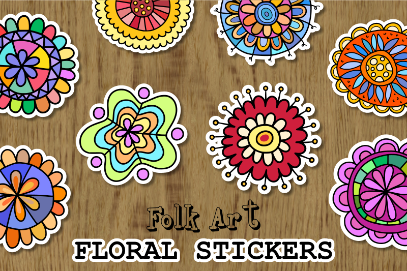 folk-art-floral-doodle-stickers