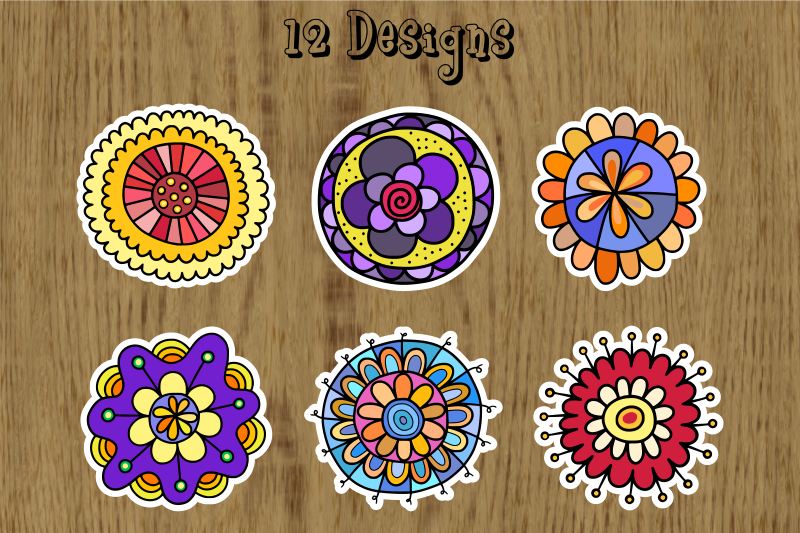 folk-art-floral-doodle-stickers