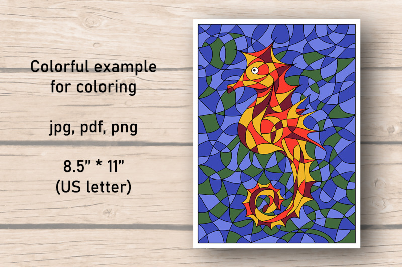 seahorse-coloring-page-stained-glass-coloring-book