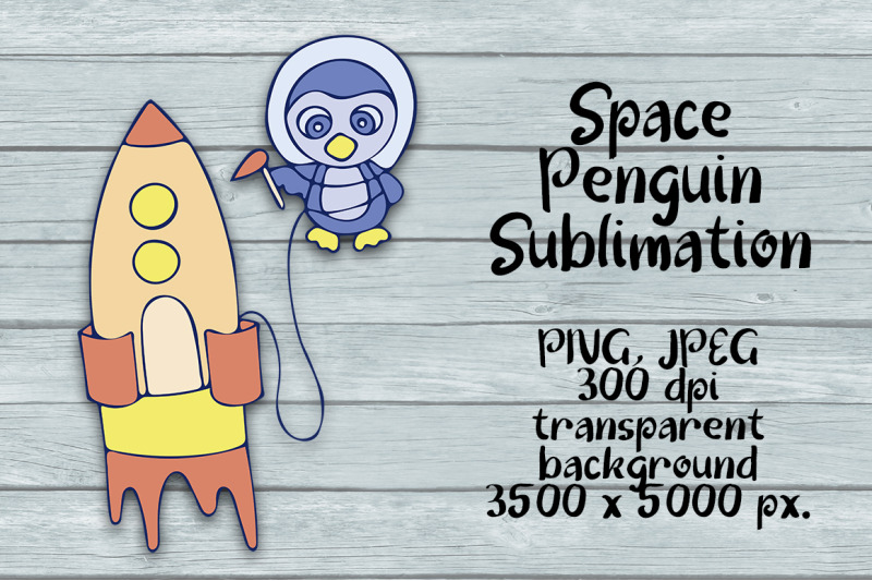 cute-space-penguin-sublimation-png-design-animal-clipart