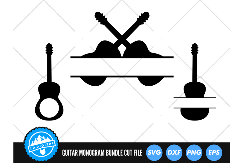 guitar-monogram-bundle-svg-guitar-split-name-frame-cut-file