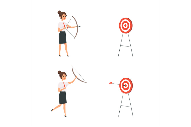 woman-shooting-target-business-lady-win-manager-holding-bow-and-arro