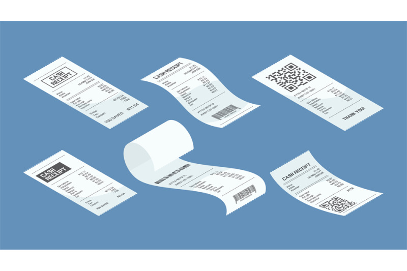 payment-check-isometric-buying-financial-invoice-bill-purchasing-calc