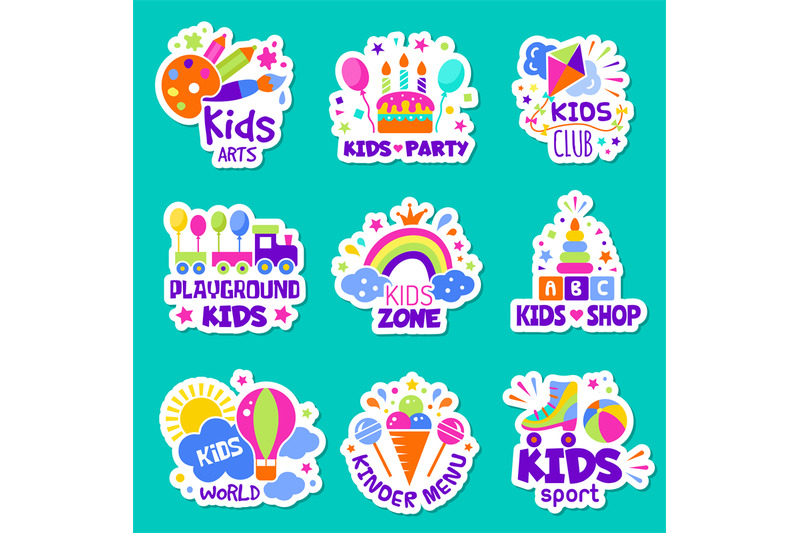 kids-logo-toys-shop-identity-creative-children-club-badges-kids-playi