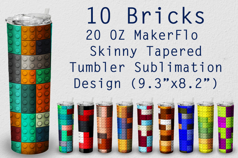 10-tumbler-tapered-20-oz-sublimation-lego-brick-wrap-design