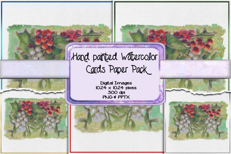 hand-painted-watercolor-holiday-cards-paper-pack-set-2