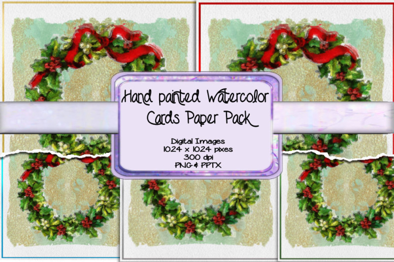 hand-painted-watercolor-holiday-cards-paper-pack-set-2