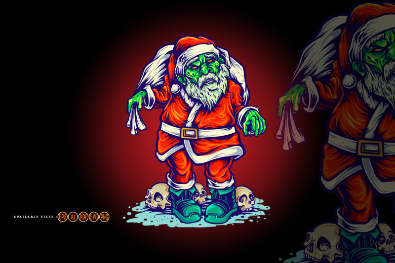 zombie-santa-claus-merry-christmas-illustrations