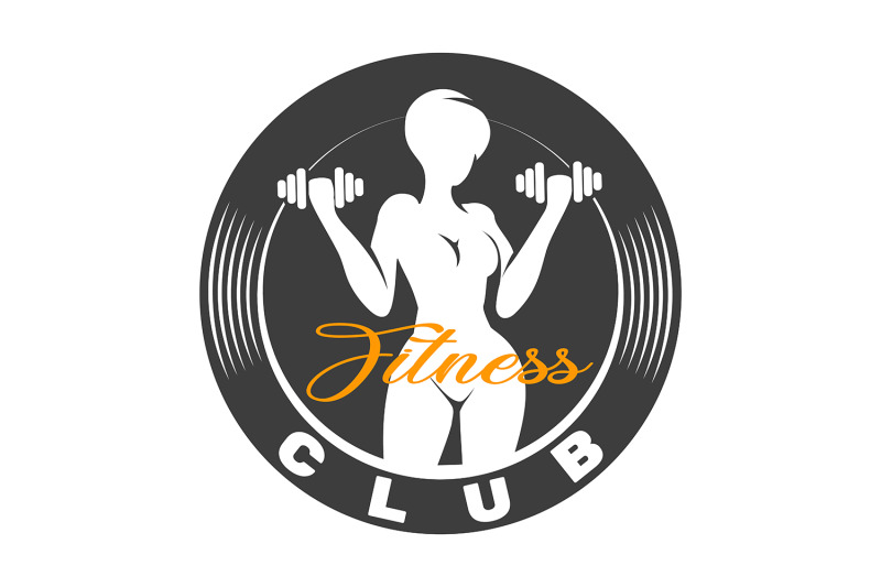 fitness-club-emblem-with-woman-holds-dumbbells