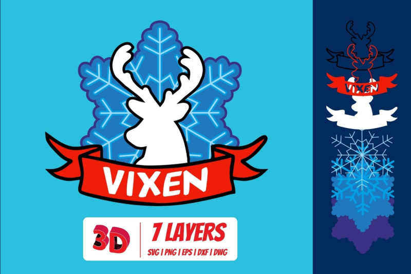vixen-3d-layered-svg-cut-file
