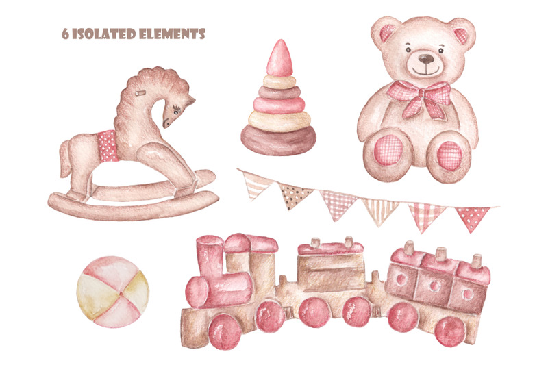retro-baby-nursery-clipart-baby-shower-watercolor-clipart-toys