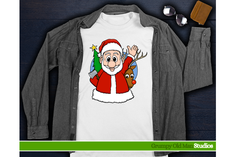 cute-santa-claus-waving-christmas-design