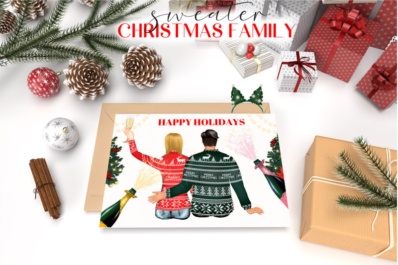 christmas-sweater-family-clipart-diy-portrait-creator
