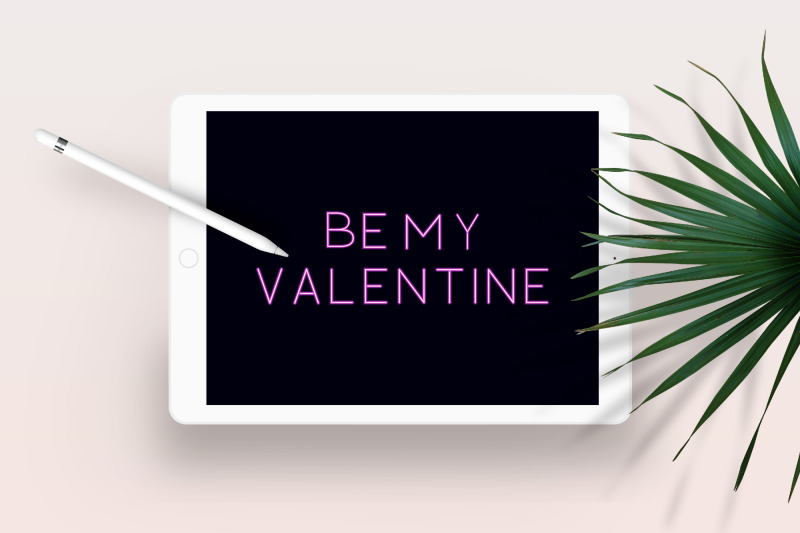 be-my-valentine-neon-lettering