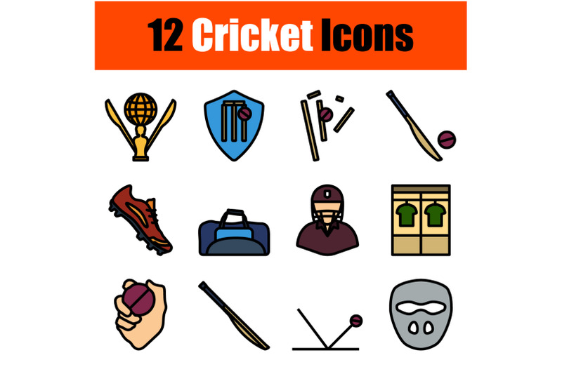 cricket-icon-set