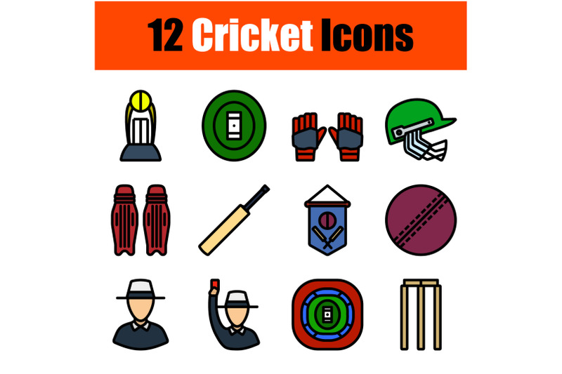 cricket-icon-set