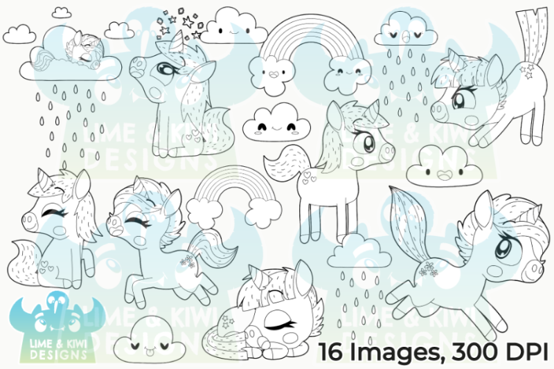fantasy-unicorns-digital-stamps-lime-and-kiwi-designs