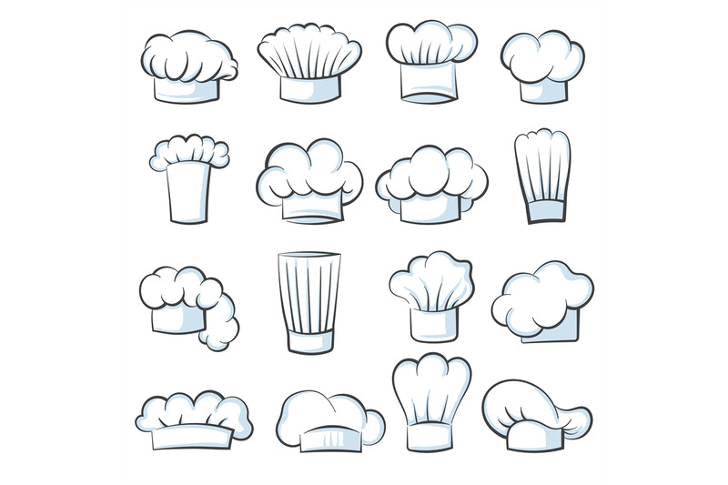 white-cook-hat-chef-cap-drawing-clothes-cooking-symbols-vector-illust