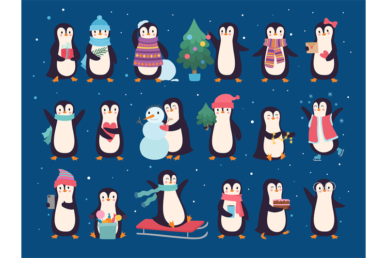 winter-penguins-cute-wild-baby-characters-north-pole-animals-penguins