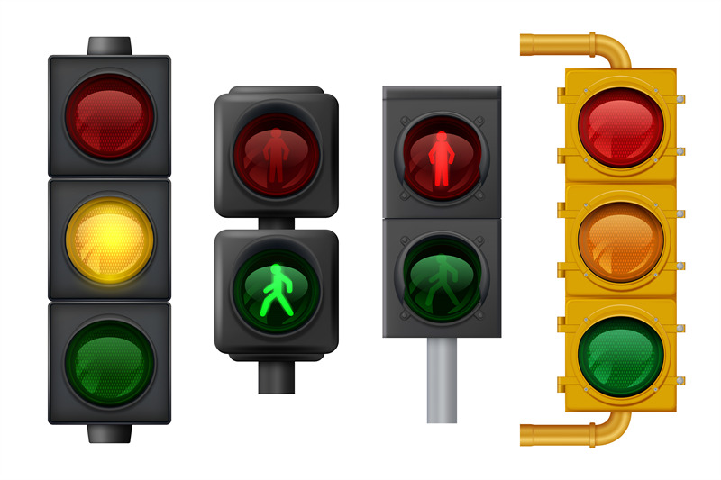 traffic-lights-realistic-urban-light-objects-on-road-vector-signs-for