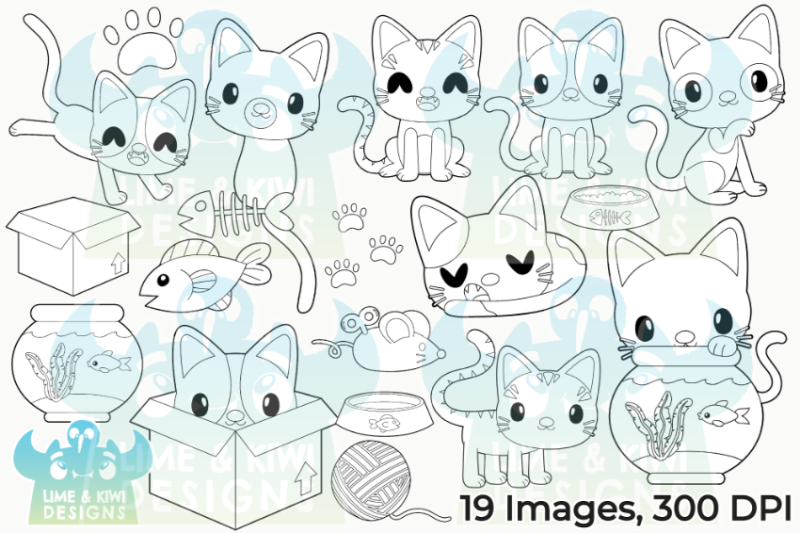 cute-cats-digital-stamps-lime-and-kiwi-designs
