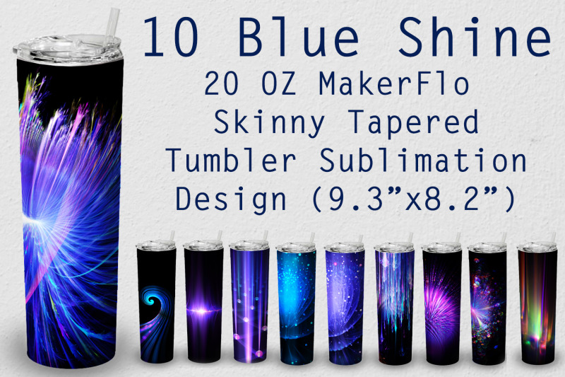 10-tumbler-tapered-20-oz-sublimation-blue-shine-wrap-design