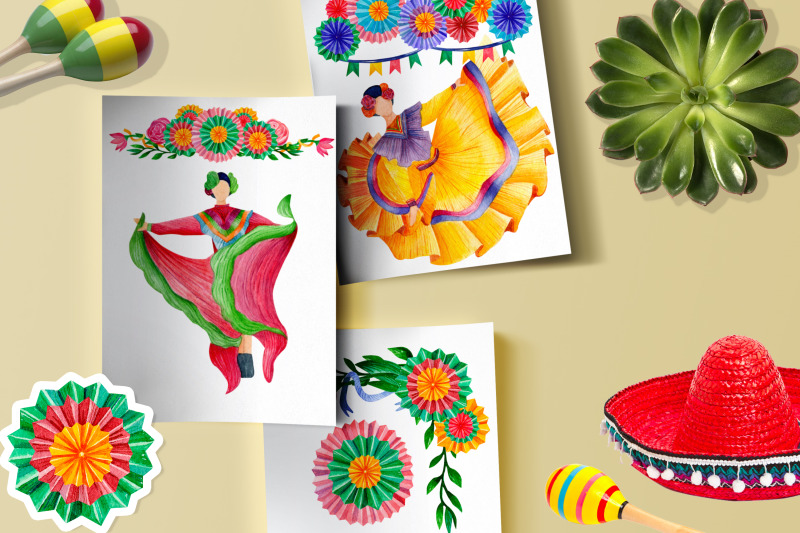mexican-dancers-cinco-de-mayo-watercolor-set