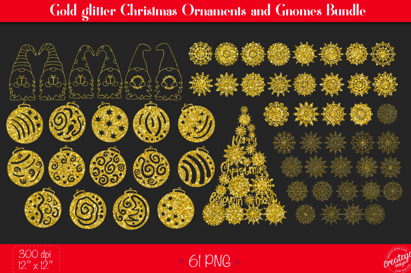 gold-glitter-christmas-ornaments-and-christmas-gnomes
