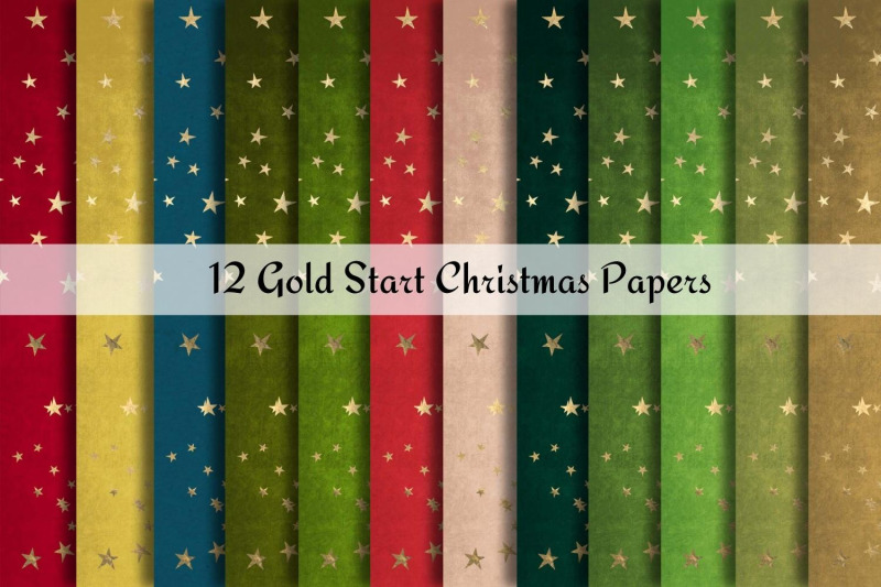 christmas-golden-stars-digital-papers