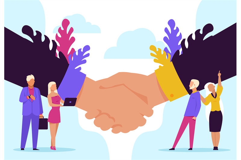 handshake-concept-cartoon-business-partnership-and-agreement-success