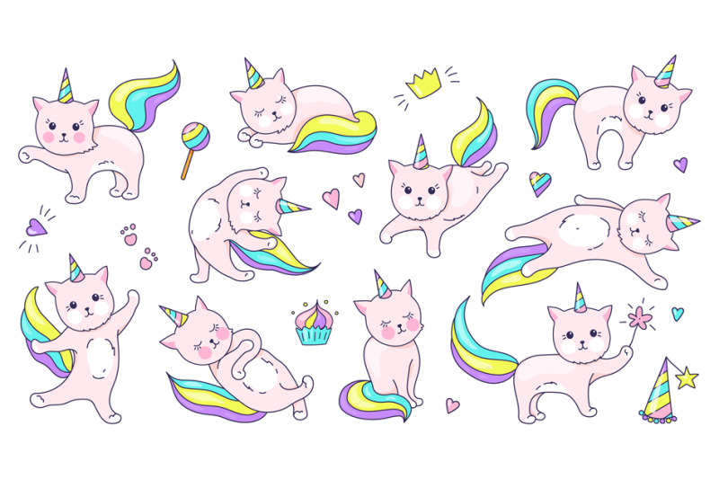 unicorn-cat-cute-doodle-animal-with-kawaii-face-hand-drawn-kitty-cha