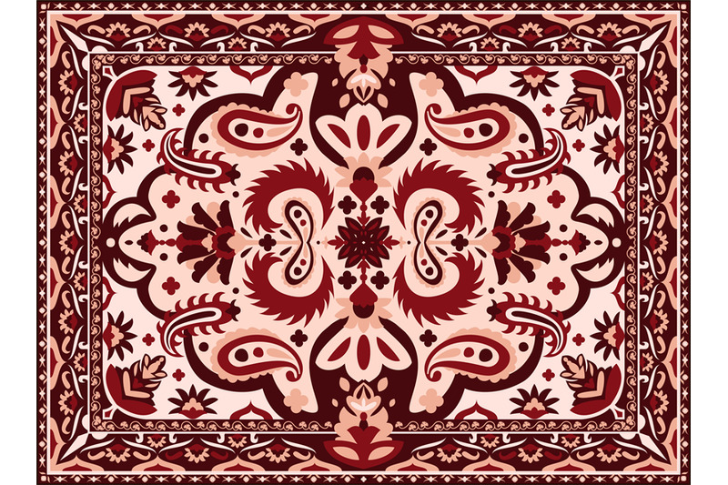 arabesque-carpet-indian-and-persian-rug-with-ethnic-geometric-pattern