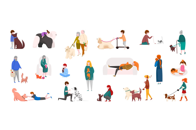 people-with-pets-diverse-cartoon-characters-walking-playing-and-runn