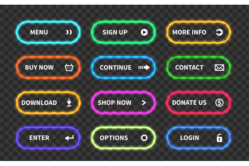 set-of-glow-action-buttons-neon-web-submit-form-modern-transition-si