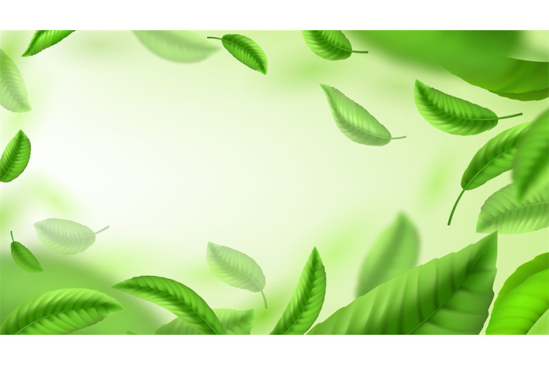 tea-leaves-background-realistic-green-falling-and-whirling-leaves-ba
