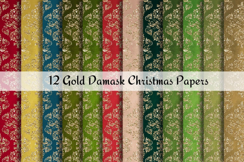 christmas-gold-damask-digital-papers