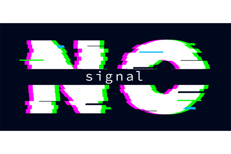 no-signal-banner-glitch-effect-text-message-settings-failure-poor-q