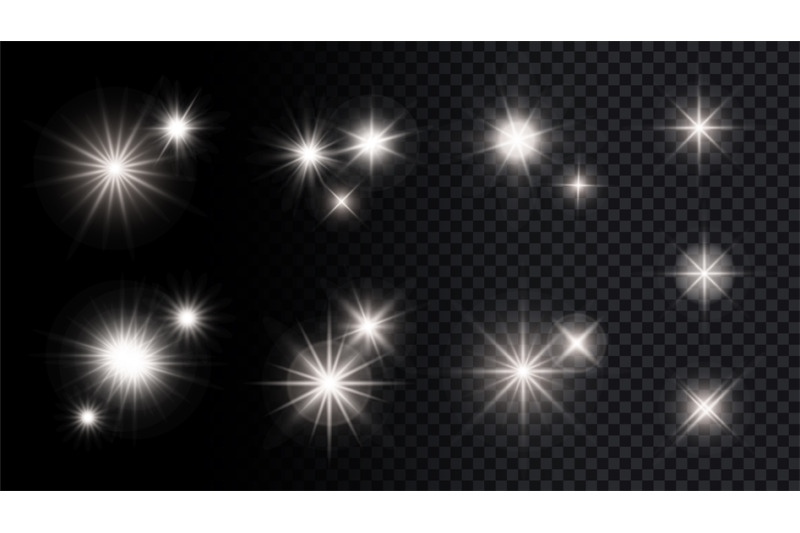 shine-silver-stars-isolated-lights-festival-party-anniversary-vector