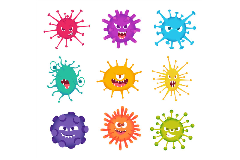 virus-faces-medical-characters-bacteria-mascot-smiling-monster-pathog