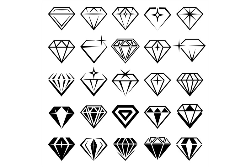 jewelry-set-stylized-diamonds-collection-recent-vector-black-symbols