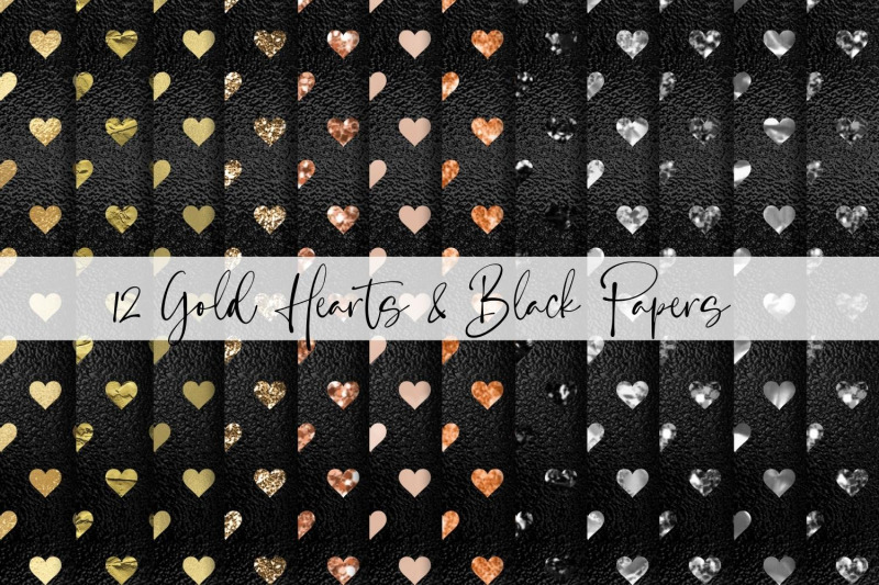 black-foil-papers-with-hearts