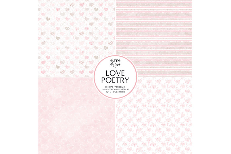 love-poetry-digital-paper-pack